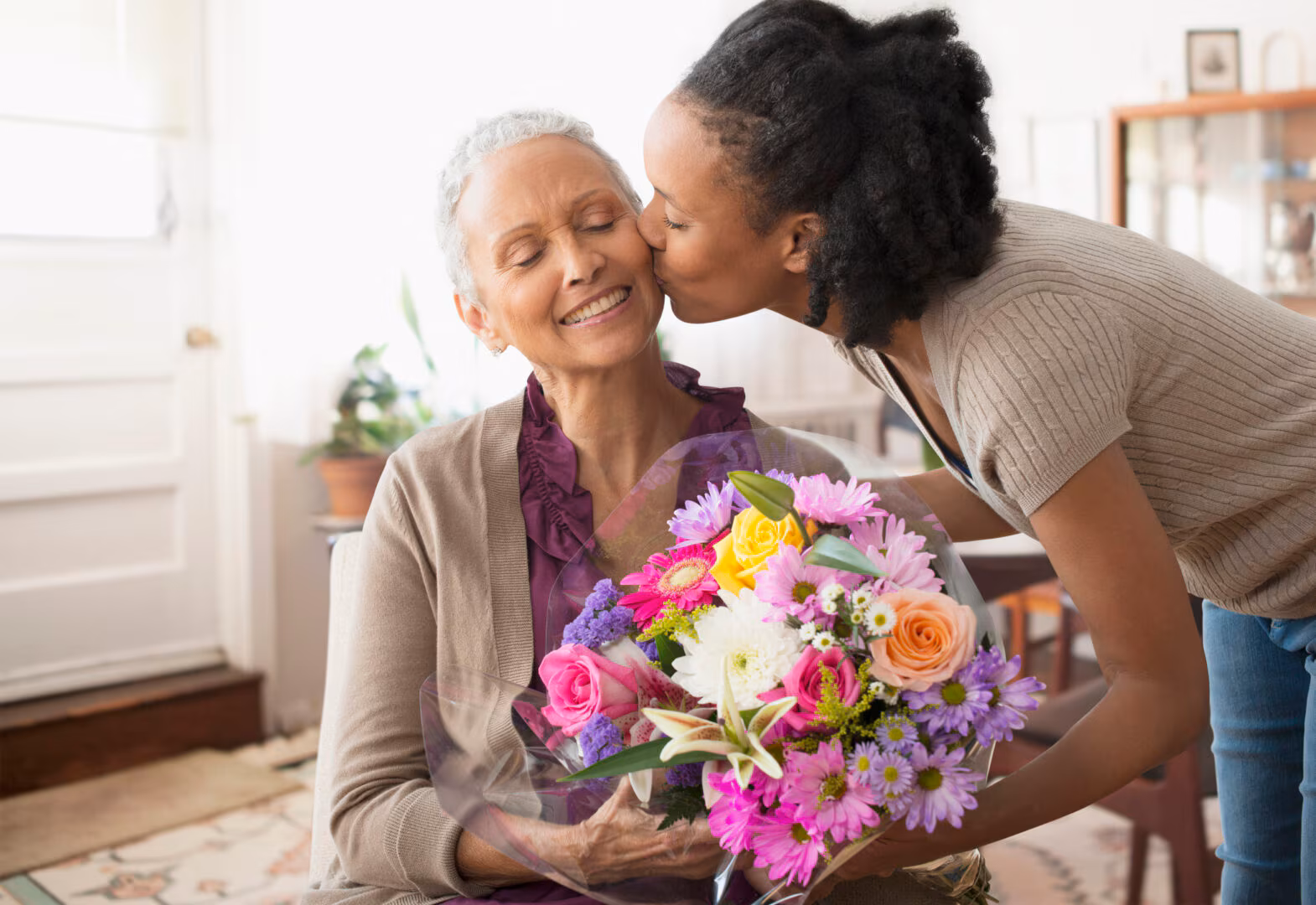 Family and caregiver support holding hands render